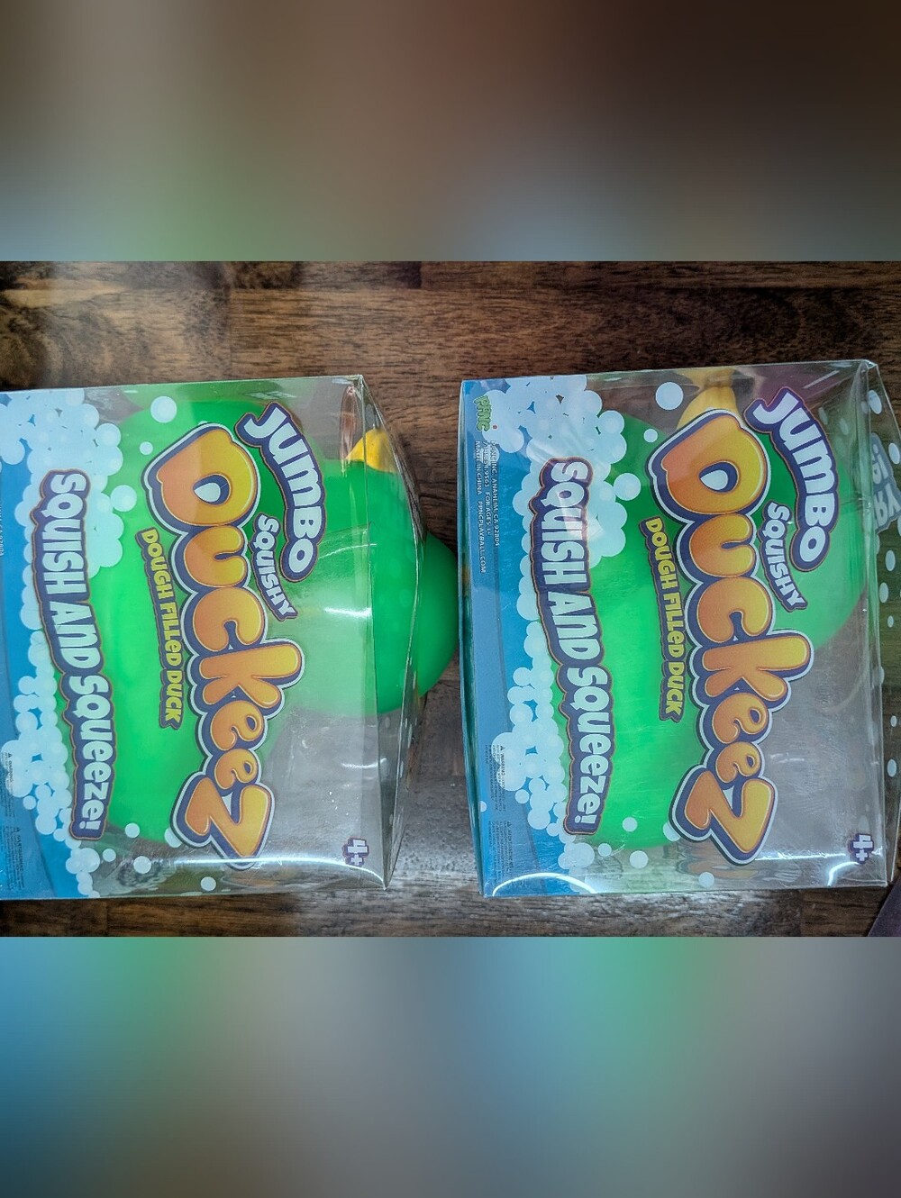 Duckeez Jumbo Squish Duck Toy - Bright Lime Green X2